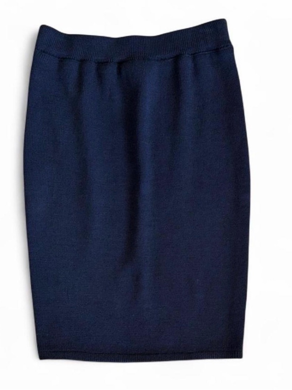 St. John Collection Vintage Navy Knit Slim Pencil Skirt
